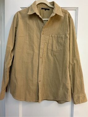 Theory Men's Long-Sleeve Button-Down Shirt in Khaki